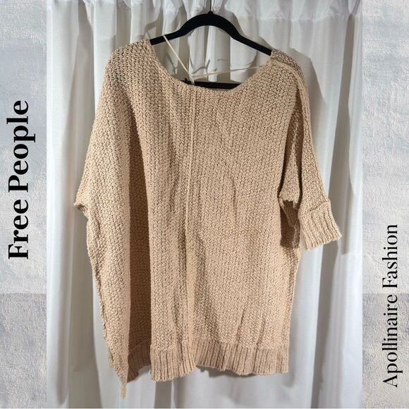 Free People Cozy Cat Sweater in Champagne Small NWT - Picture 5 of 6